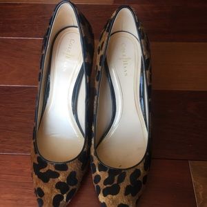 Cole Haan animal pumps with real fur.